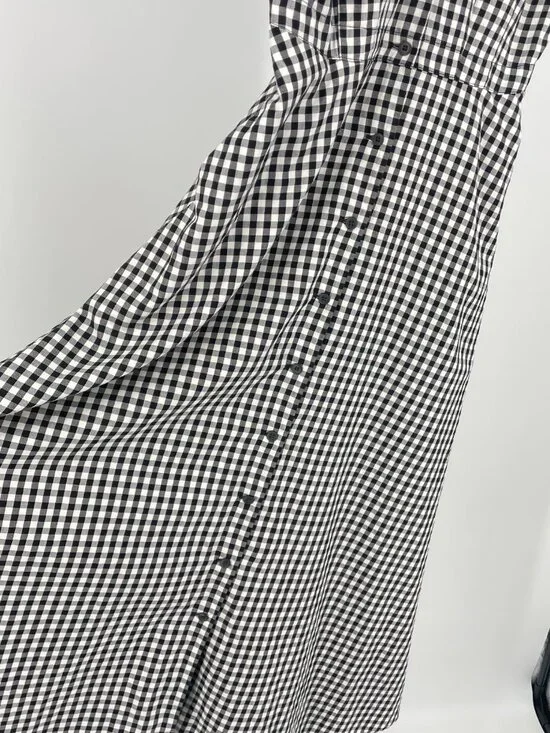 Uniqlo x Ines de la Fressange Paris Black White Gingham Midi Dress Small - Picture 6 of 7